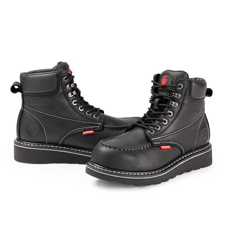 Sureway Men's Moc Toe Work Boots 601-Black
