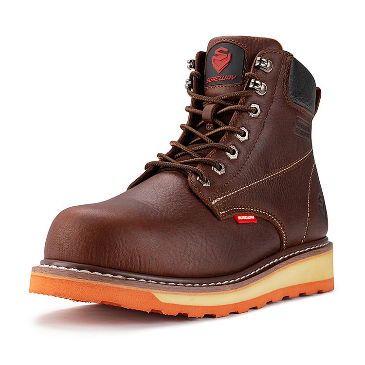 work safety boots mens Sureway Men's Moc Toe Work Boots