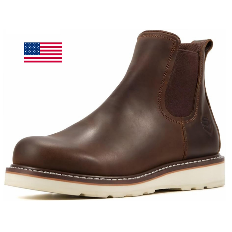 Sureway 626-WP Chelsea Work Boots Mens 9.5 Dark Brown Leather Waterproof SureWay Mens 9.5 Leather Chelsea Brown Work | Mercari main image 4