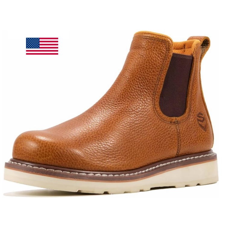 men's pull on work boots Men's Slip On Work Boots 607-Sureway