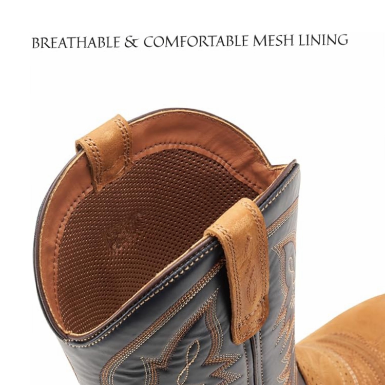 Sureway Men's Western Boots-Soft Toe Square Toe Cowboy Work Boots for Men