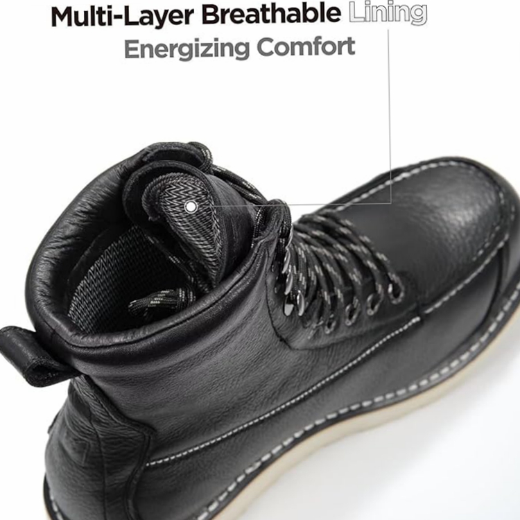 waterproof work boots for men 8-inch Safety Toe Logger Boots