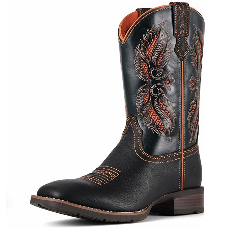 SUREWAY  Casual Western Boots Square Toe Cowboy Boots for men