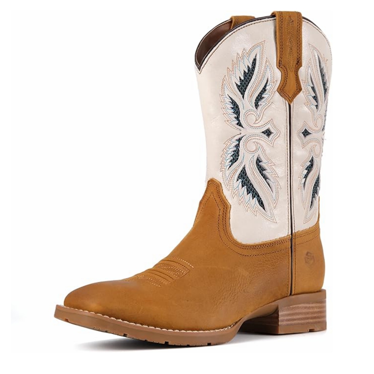 SUREWAY  Casual Western Boots Square Toe Cowboy Boots for men