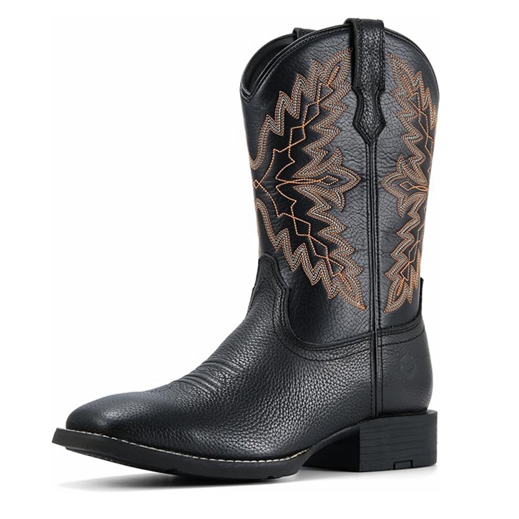 SUREWAY Casual Western Boots Square Toe Cowboy Work Boots  1012