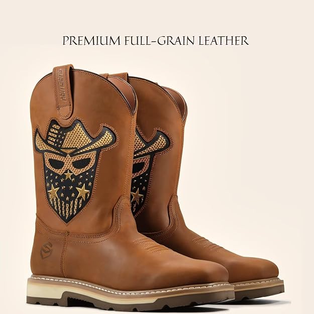 Sureway Men's 10-inch Pull On Leather Western Boots