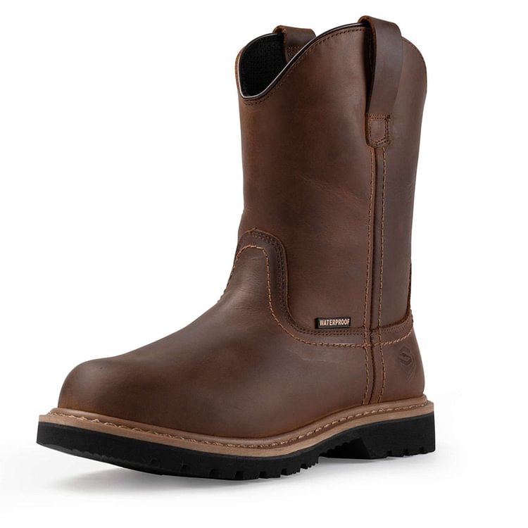 Sureway Men's 10-inch Waterproof Steel-Toe Wellington Work Boots 65102 