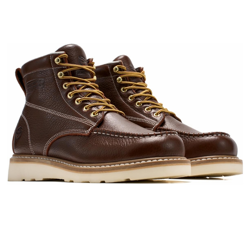 SUREWAY 6” Wedge Moc Toe Work Boots for Men