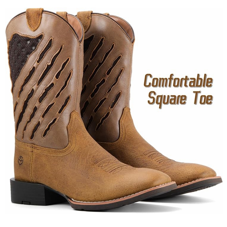 SUREWAY Cowboy Work Boots Casual Western Boots 