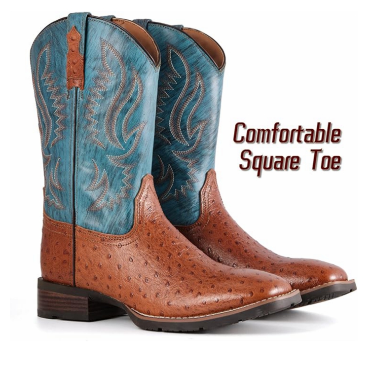 SUREWAY Western Boots Men’s Square Toe Work Boot