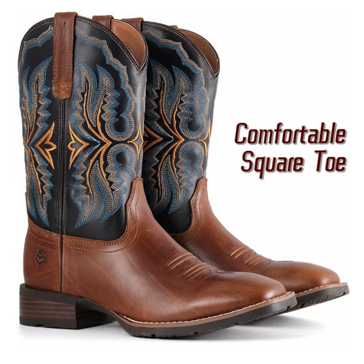 SUREWAY Western Boots  Men’s Square Toe Work Boot