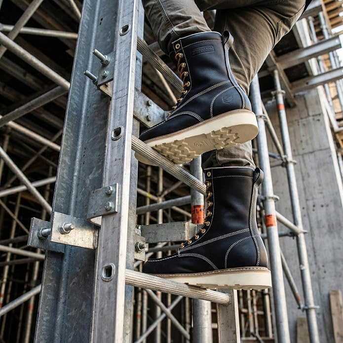 Sureway Men's 8-inch Soft Toe Waterproof Lightweight Work Boots 803 - Black