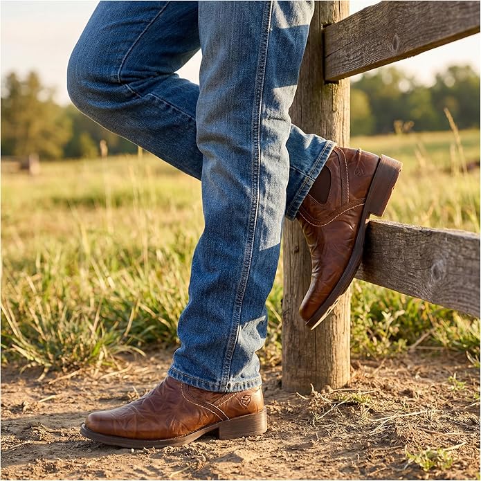 Sureway Men's Imported Leather Slip On Casual Chelsea Boots 608