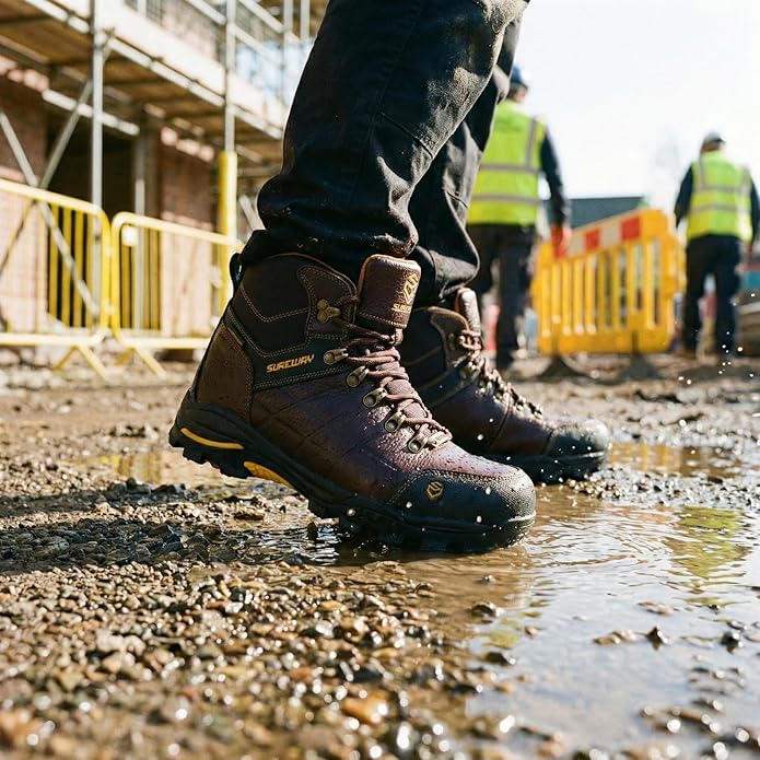 Sureway Men's Waterproof Steel Toe Safety Industrial Construction Shoes 629