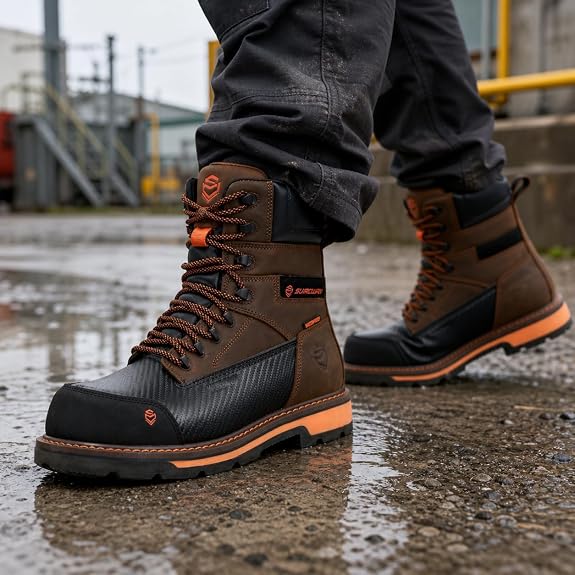 mens composite toe boots Men's 8
