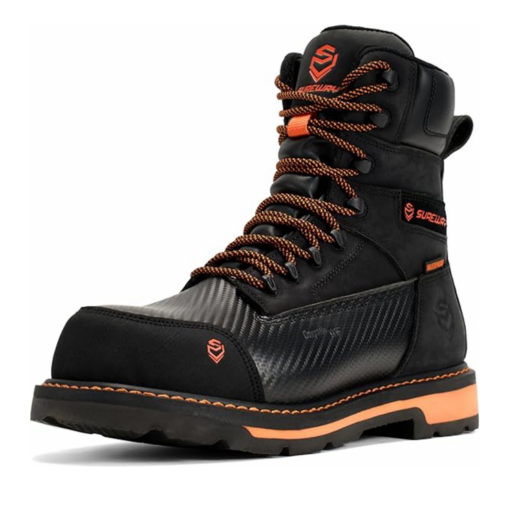 SUREWAY Men's 8 Inch Waterproof Composite Toe Leather Work Boots