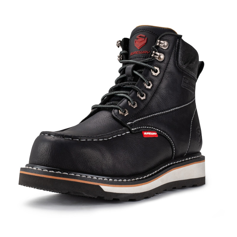 Sureway 6-inch Men's Heavy Duty Steel Toe Black Work Boots
