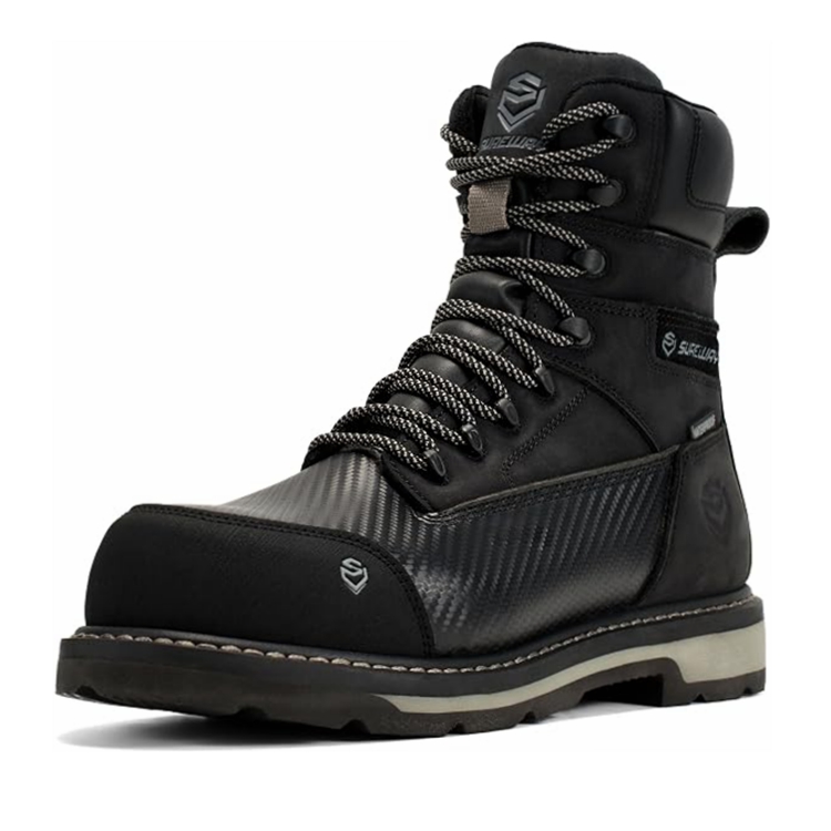 SUREWAY Men's 8 Inch Waterproof Composite Toe Leather Work Boots