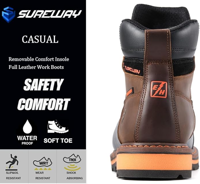 comp toe work boots Men's waterproof Work Boots Sureway