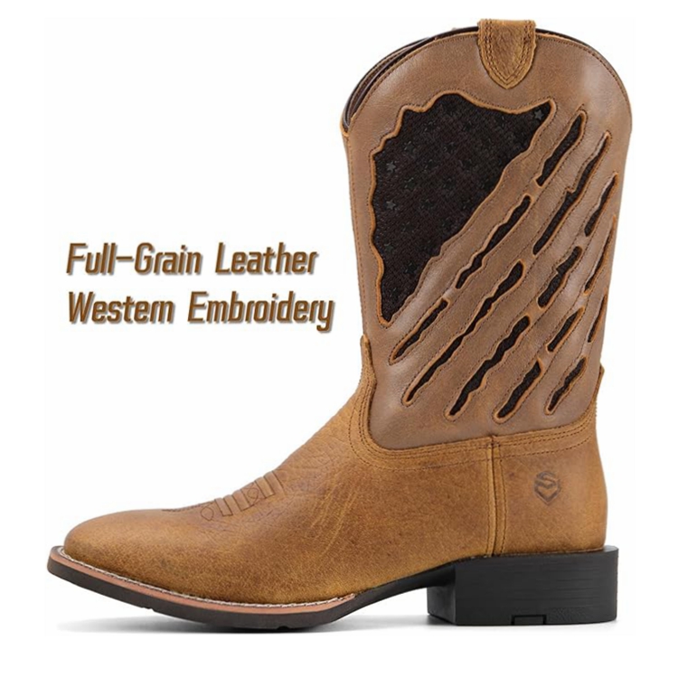 SUREWAY Cowboy Work Boots Casual Western Boots 