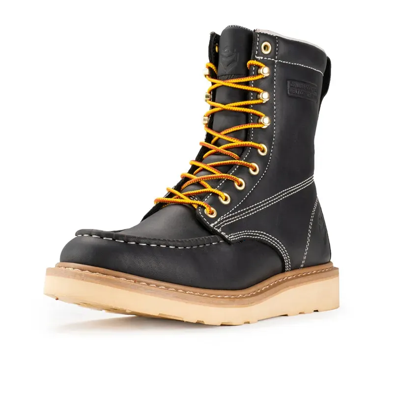 Sureway Men's 8-inch Soft Toe Waterproof Lightweight Work Boots 803 - Black