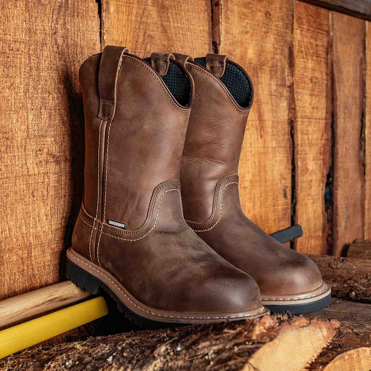 Sureway Men's 10-inch Waterproof Steel-Toe Wellington Work Boots 65102 