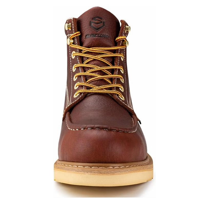 SUREWAY 6” Wedge Moc Toe Work Boots for Men