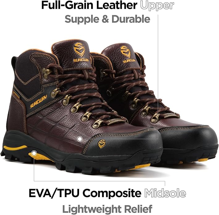 Sureway Men's Waterproof Steel Toe Safety Industrial Construction Shoes 629