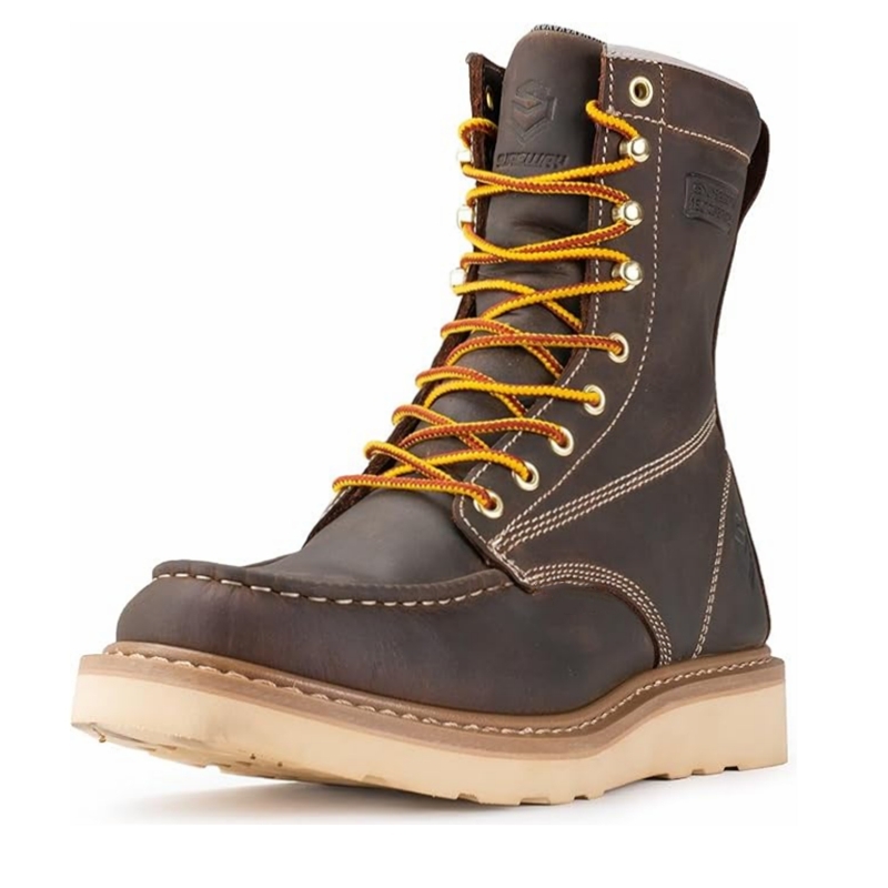 8 inch work boots Soft toe work boots for men