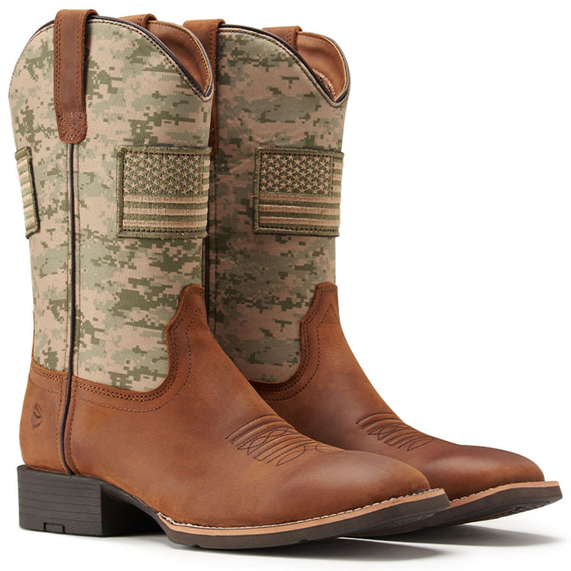  SUREWAY Casual Western Boots Soft Toe Square Toe Cowboy Work Boots for Men