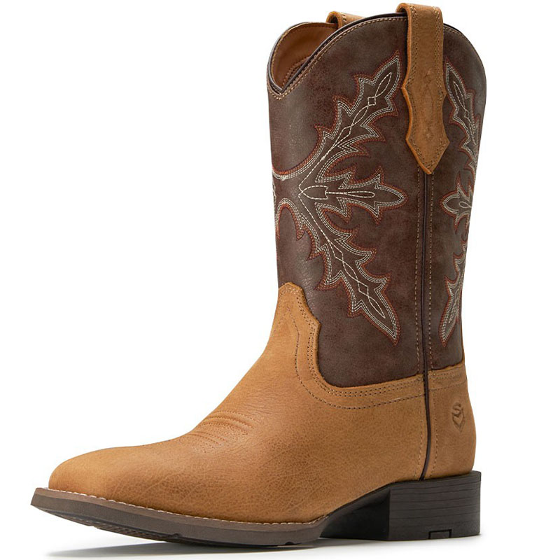 SUREWAY Casual Western Boots Square Toe Cowboy Work Boots  1012