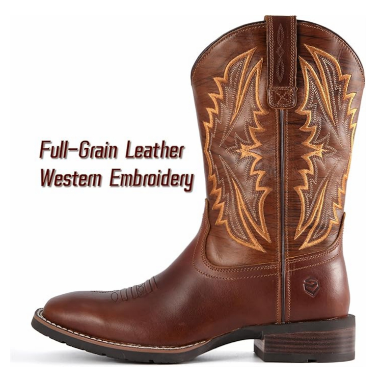 SUREWAY Men's  Cowboy Work Boots Casual Western Boots 