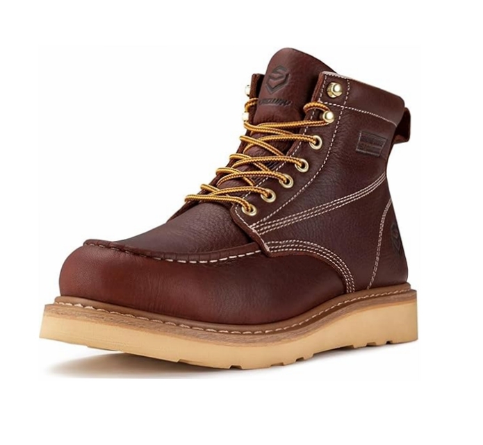 SUREWAY 6” Wedge Moc Toe Work Boots for Men