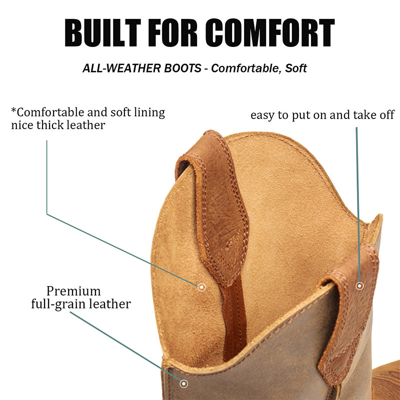 Sureway Men's Western Boots-Soft Toe,Square Toe Cowboy Work Boots for Men