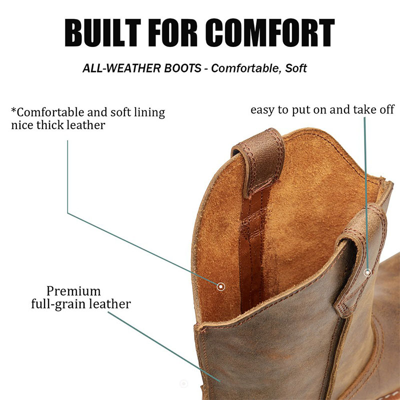 Sureway 10” Men's Western Slip On Work cowboy Boots 