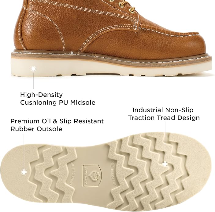 Sureway Men's 6-inch Safety Toe Work Boots 603 - Brown