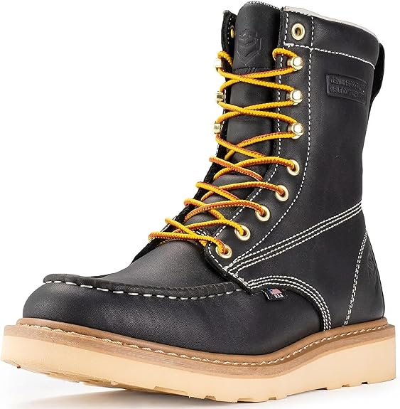 8 inch work boots Soft toe work boots for men