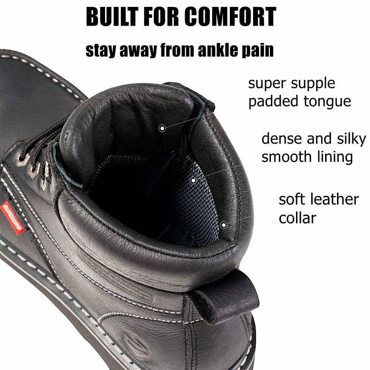 Sureway Men's Moc Toe Work Boots 601-Black