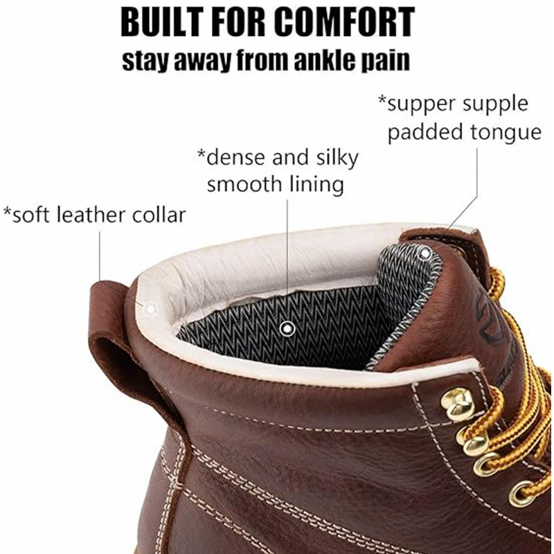 SUREWAY 6” Wedge Moc Toe Work Boots for Men