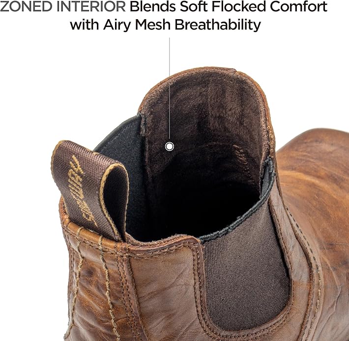 Sureway Men's Imported Leather Slip On Casual Chelsea Boots 608