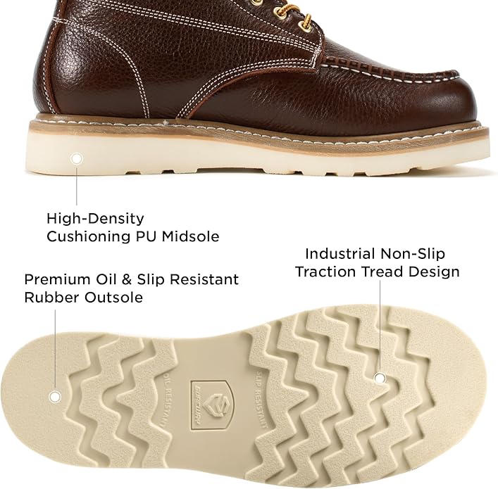 SUREWAY Chocolate 6 Slip Resistant Comfort Footbed Workwear Boots comp toe work boots Men main image 2