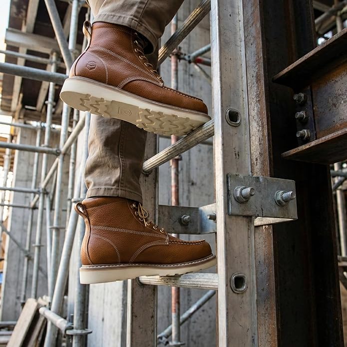 men's soft toe work boots | safety Work shoes Brown-Sureway