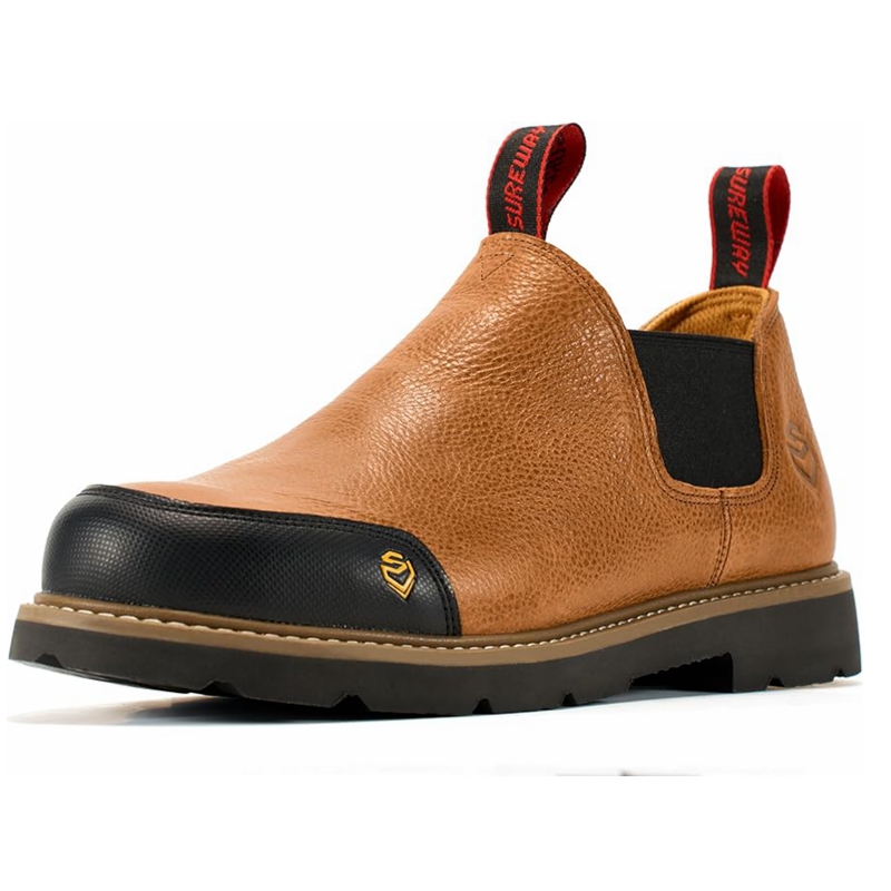 men's pull on work boots Men's Slip On Work Boots 607-Sureway
