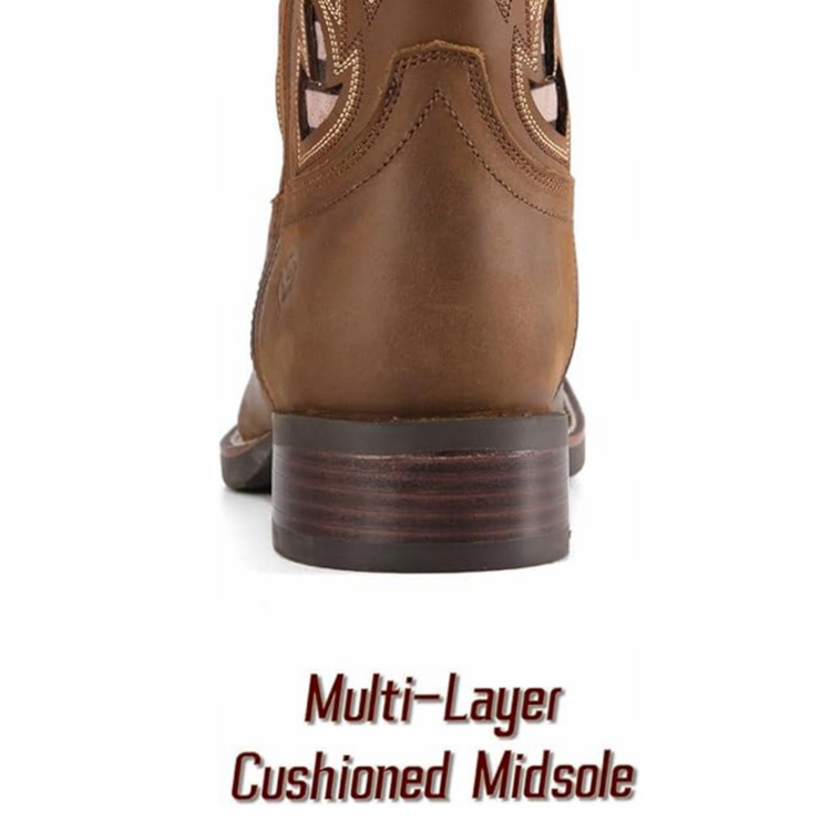 SUREWAY Square Toe Cowboy Work Boots  for men