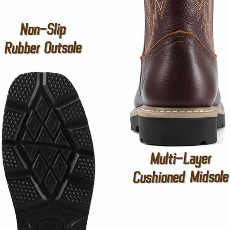 Sureway 10“ Western Cowboy Boots for Men Soft Toe 1001 brown