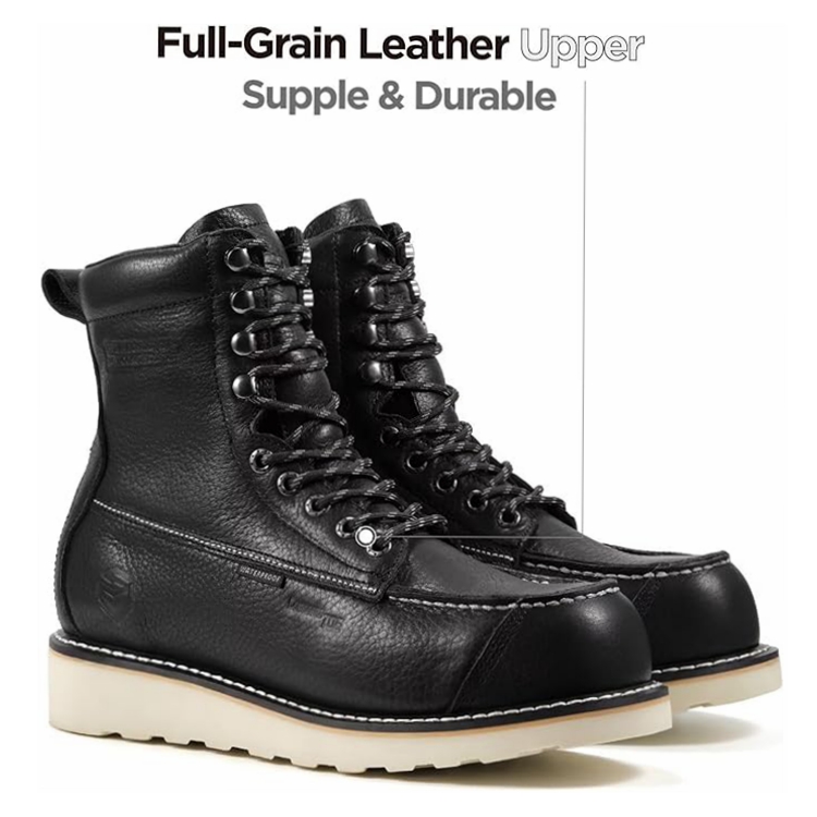 waterproof work boots for men 8-inch Safety Toe Logger Boots