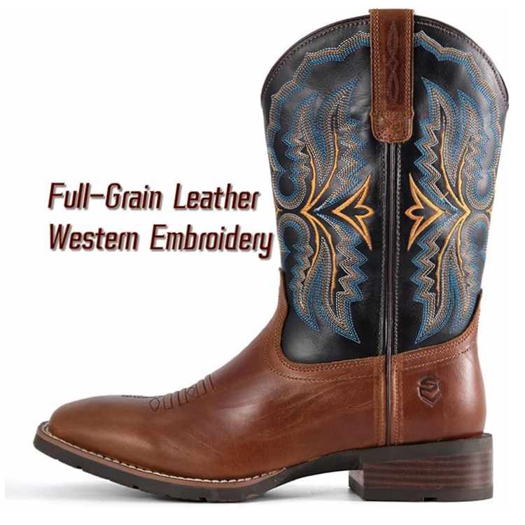 SUREWAY Western Boots  Men’s Square Toe Work Boot