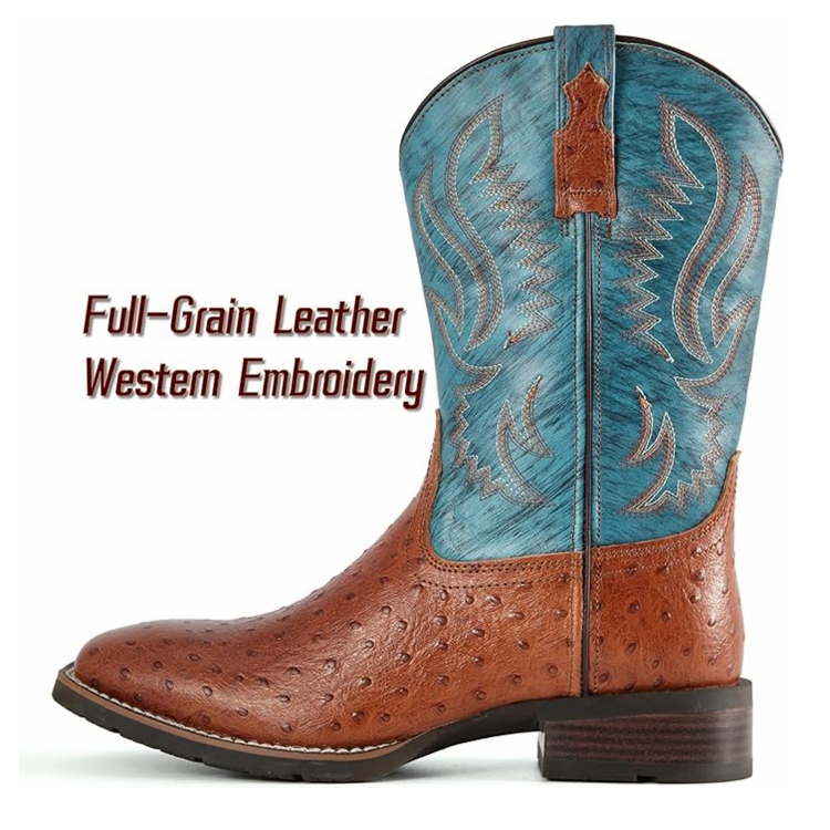 SUREWAY Western Boots Men’s Square Toe Work Boot