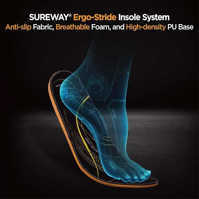 SUREWAY Men's 8 Inch Waterproof Composite Toe Leather Work Boots