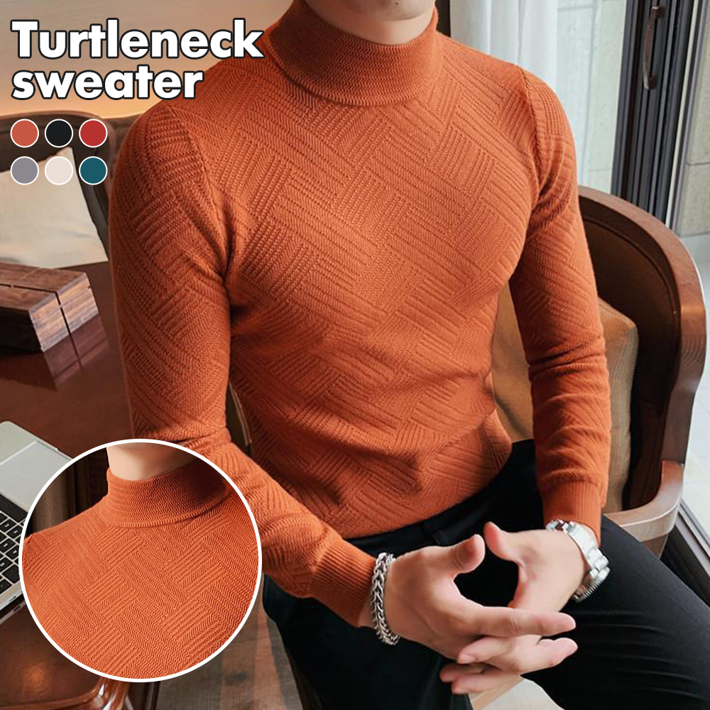 Figcoco Men's slim turtleneck sweater
